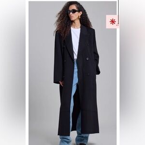 The Frankie Shop GAIA DOUBLE BREASTED COAT - BLACK - M